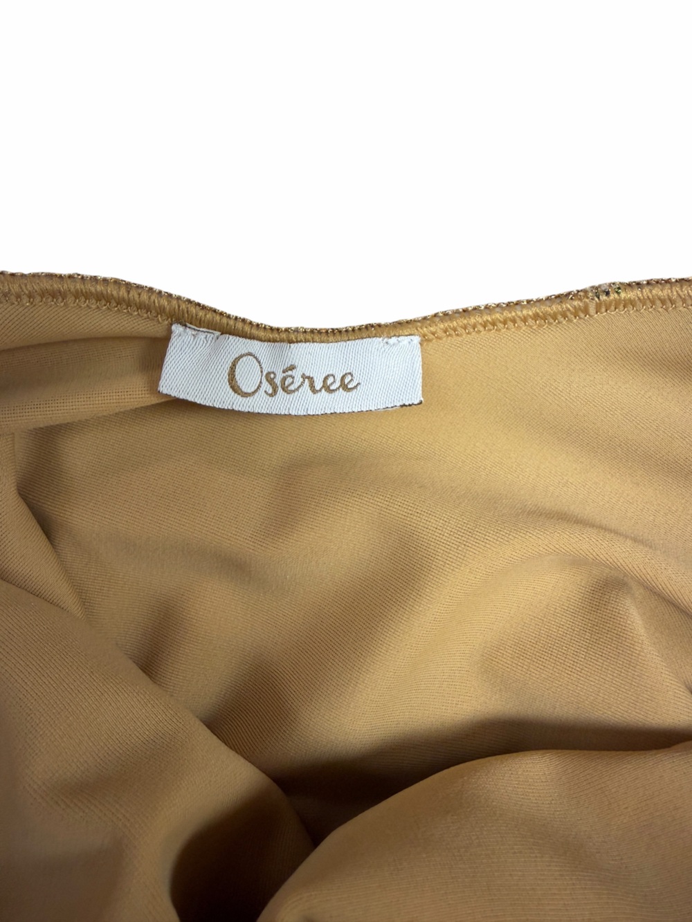 Oséree Lumière Pink Green Gold Shimmer Metallic Lurex One-Piece Swimsuit Size S - Picture 4 of 5